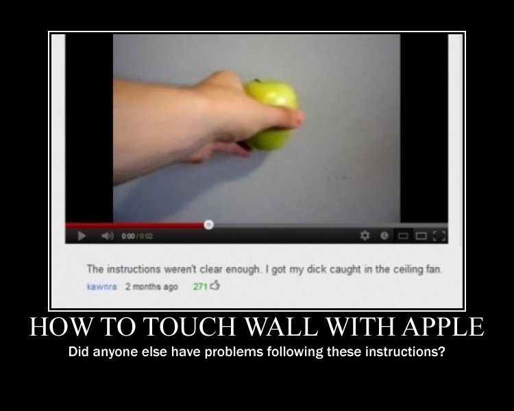 Touching Wall With Apple--(Poster)