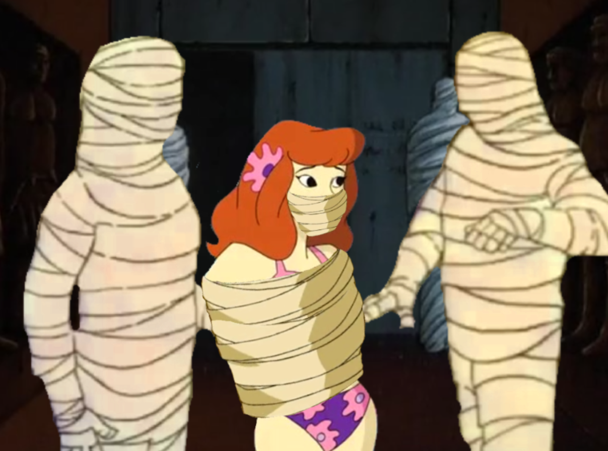 Daphne being wrap up by mummies by autotyson on DeviantArt