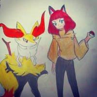 Trainer and Braixen