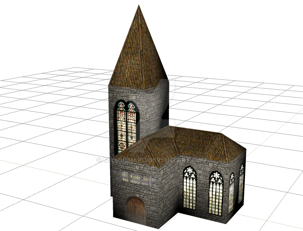 Simple Church Rendering Church render by MaxDiehard on DeviantArt