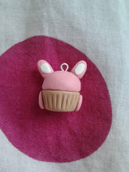 Bunny Cupcake - Polymer Clay Charm