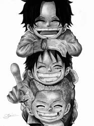 Ace, Sabo, and Luffy (ASL Pirates) - One Piece