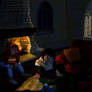 Gryffindor common room at night