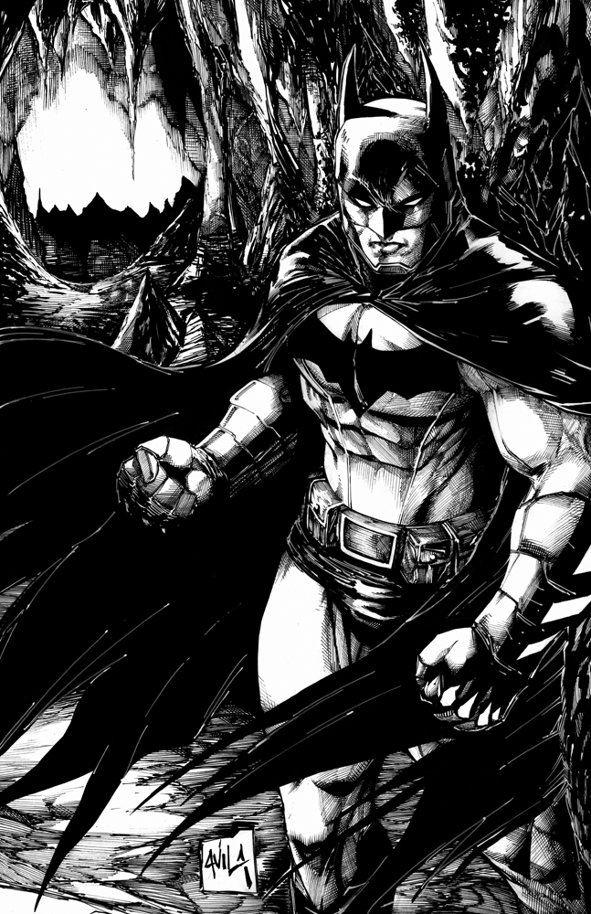 Batman in the cave Inks