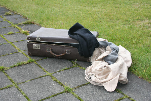 Suitcase and clothes