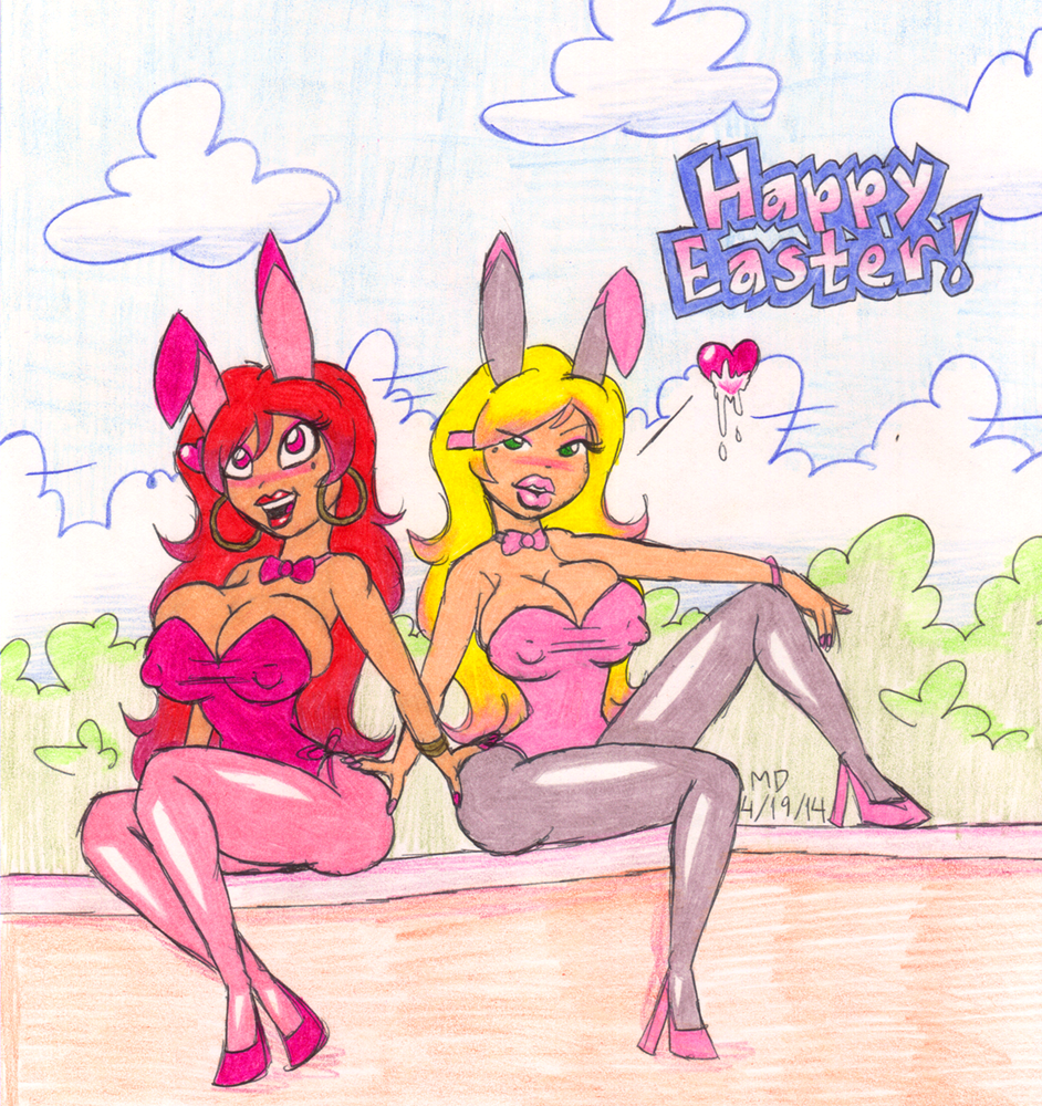 Two Beautiful Busty Bunnygirl Bimbos!