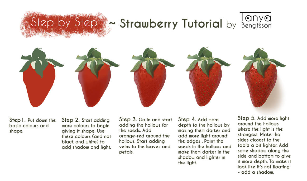 Step by Step - Strawberry Tutorial by RaggedVixen on DeviantArt