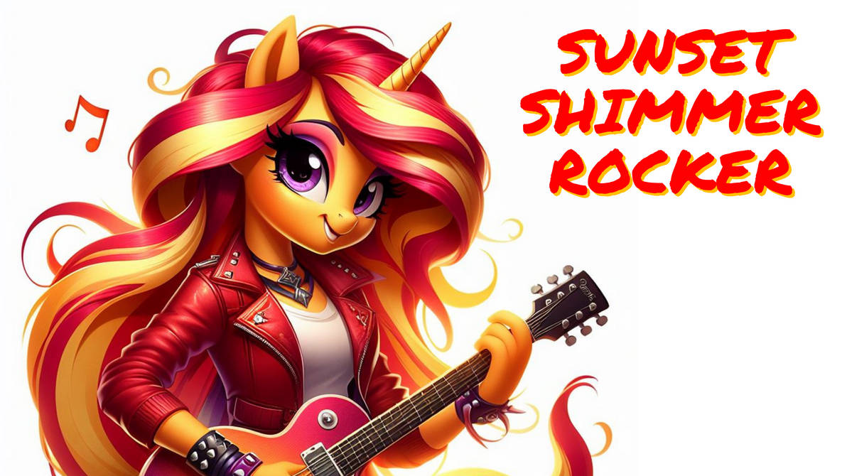 Sunset Shimmer Rocker AI 3 With Writing Wallpaper by TomArtista on ...
