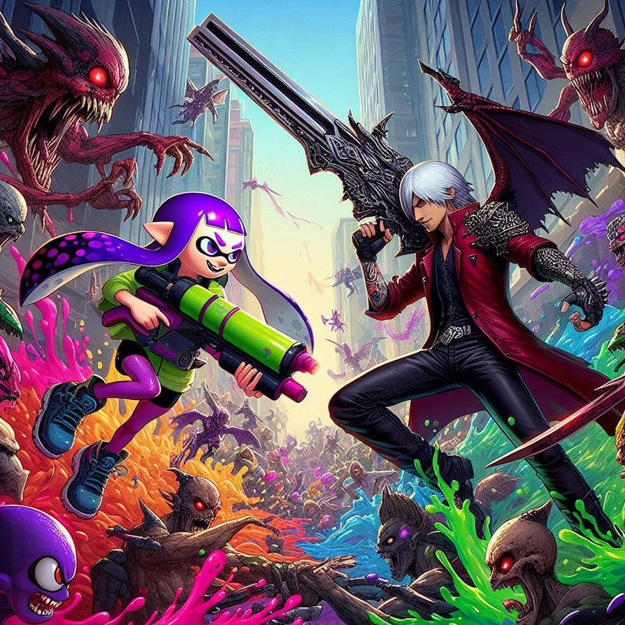 Splatoon Crying Deviantart Splatoon X Devil May Cry AI Image 7 by TomArtista on DeviantArt