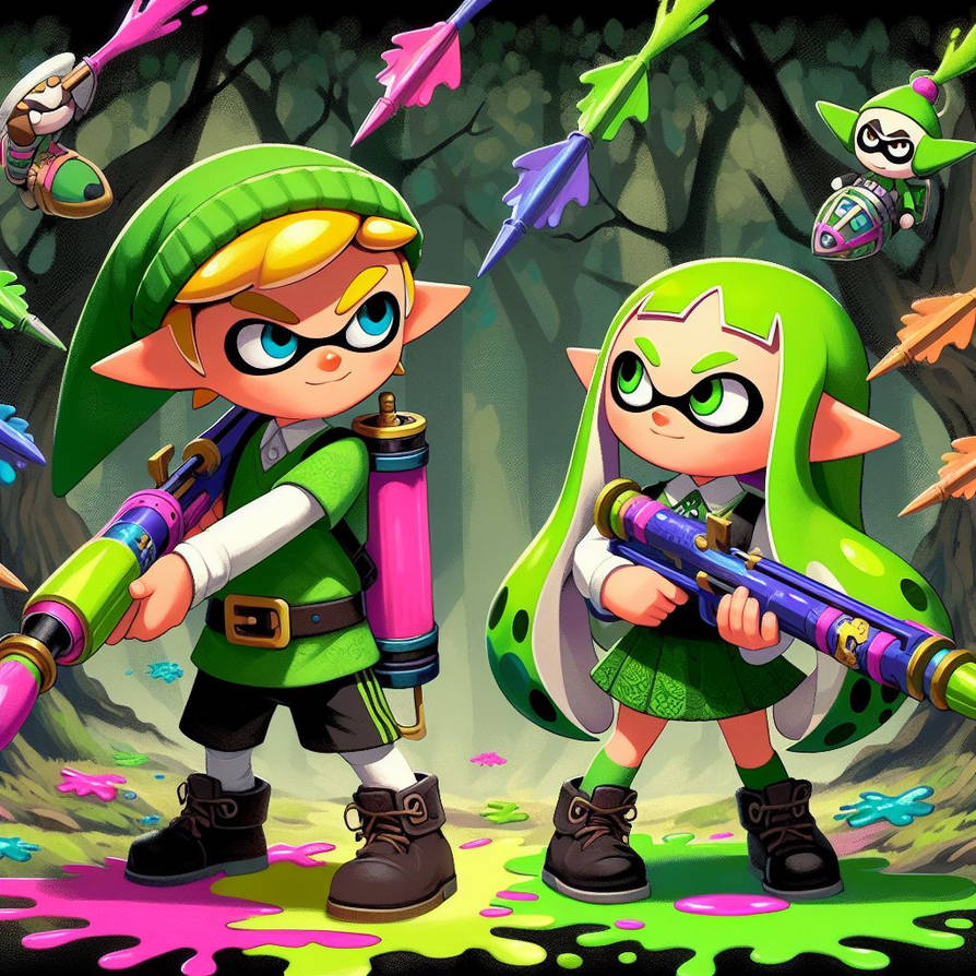 Link Inkling Inkling Boy and Girl as Link AI 2 by TomArtista on DeviantArt
