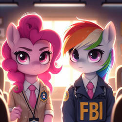 MLP Rainbow D. and Pinkie Pie FBI Agents AI 4