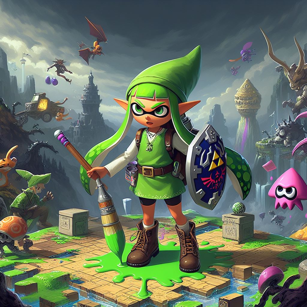 Link Inkling Inkling Girl as Link AI 2 by TomArtista on DeviantArt