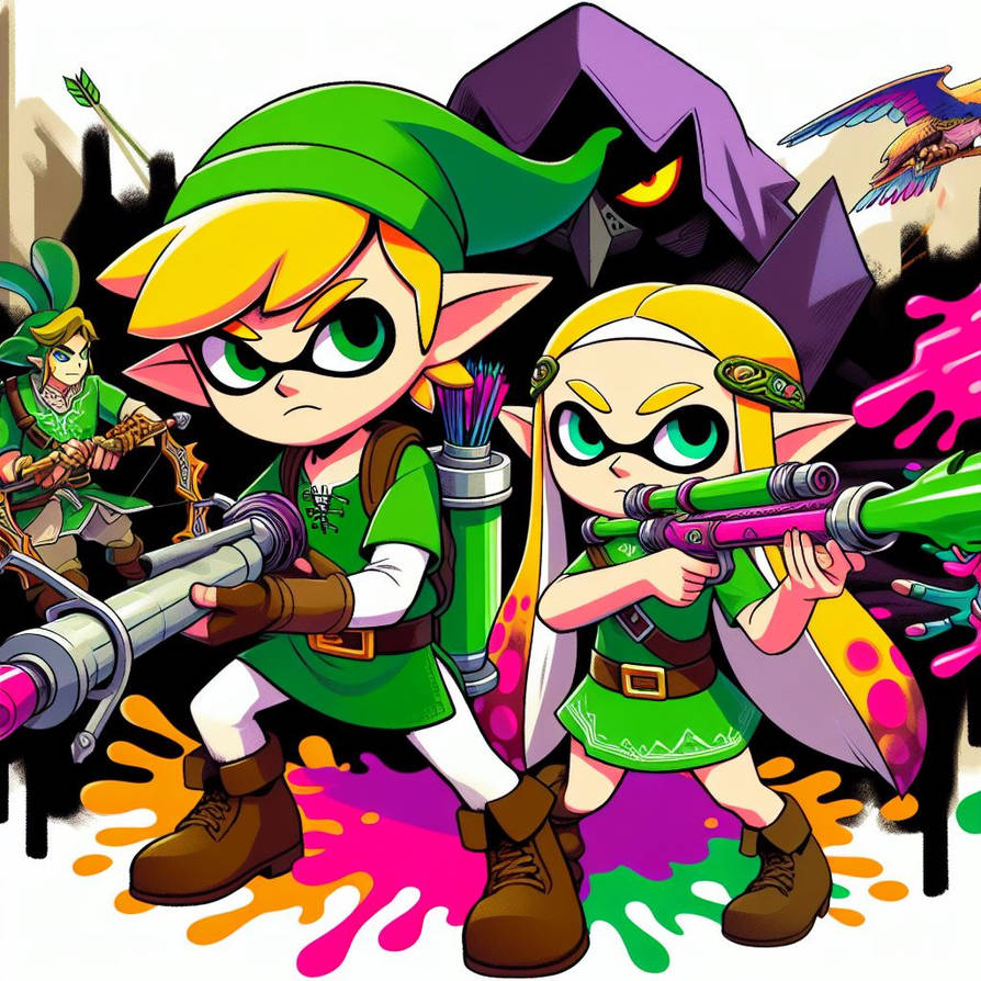Inkling Boy and Girl as Link AI 3 by TomArtista on DeviantArt