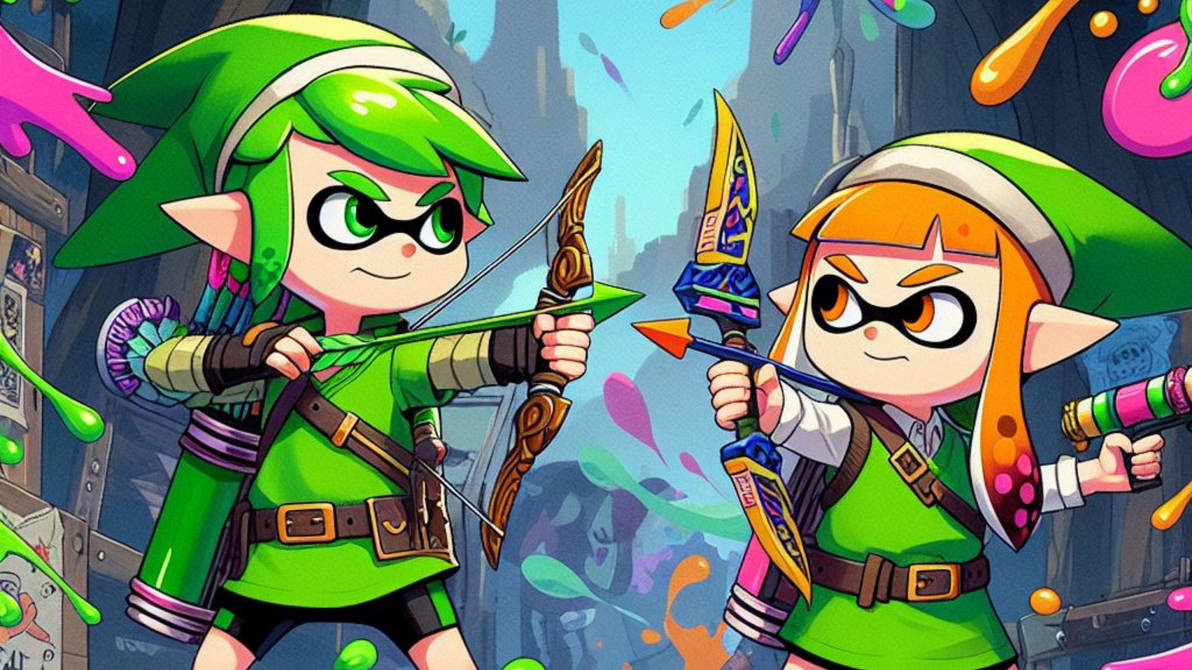 Inkling Boy and Girl as Link AI 1 Wallpaper by TomArtista on DeviantArt
