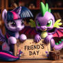 MLP Twi and Spike Friend's day AI 2
