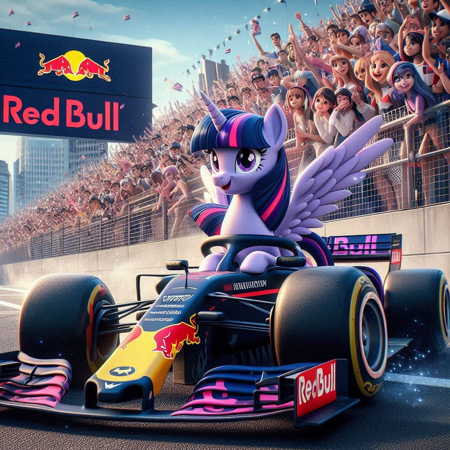 Bull Riding Mlp MLP Twilight in Red Bull Showrun in City AI by TomArtista on DeviantArt