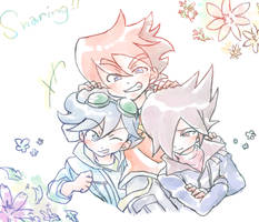 Sharing!! Guren, Ceylan, Gen(Tenkai Knights)