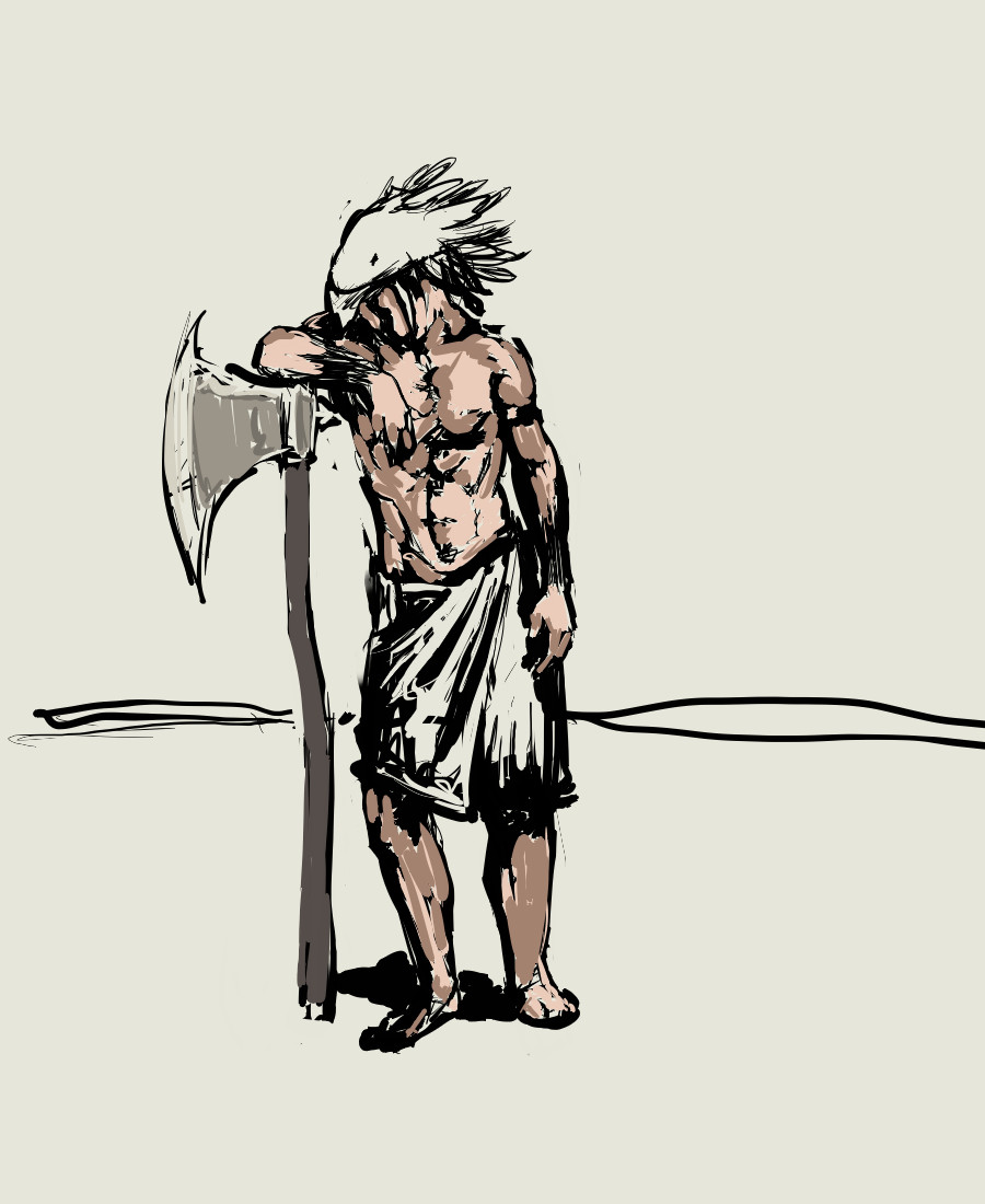 Axeman Graphics Resting Axeman by SacredLizard on DeviantArt