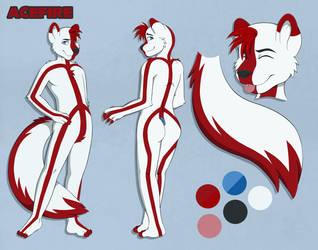 AceFire Fursuit Reference Sheet (Commission)