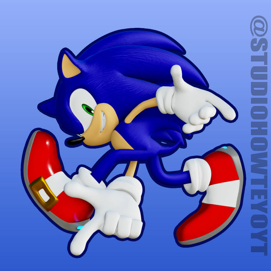 Deviantart Sonic Rig (Blender) Sonic Adventure Pose by HowteyoArts on DeviantArt
