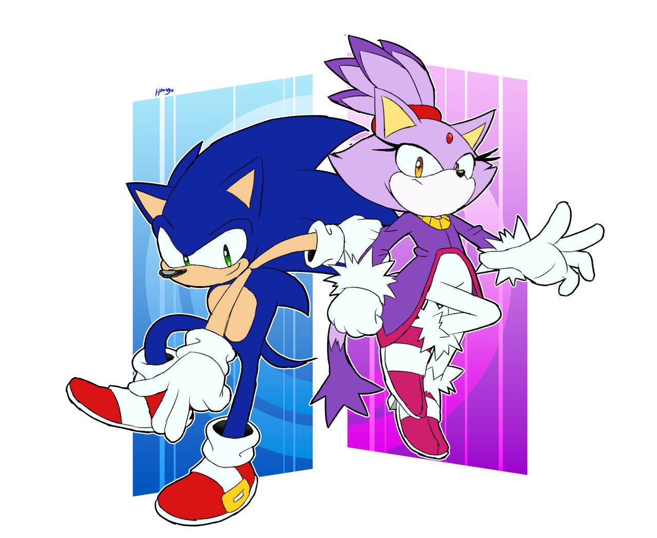 Sonic Riders Blaze Deviantart Sonic and Blaze Art by HowteyoArts on DeviantArt