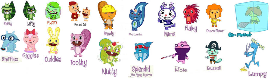 HAPPY TREE FRIENDS ALL CHARACTERS by Japanesetatoo on DeviantArt
