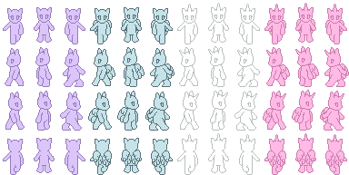 Free Anthro Pony Sprite Templates For RPG Maker By The Clockwork Crow.