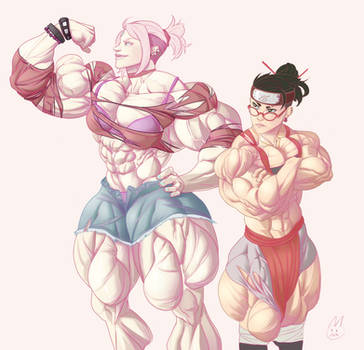 Bodybuilder Sakura And Sarada