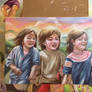 Oil Painting - Three Ethnic Girls