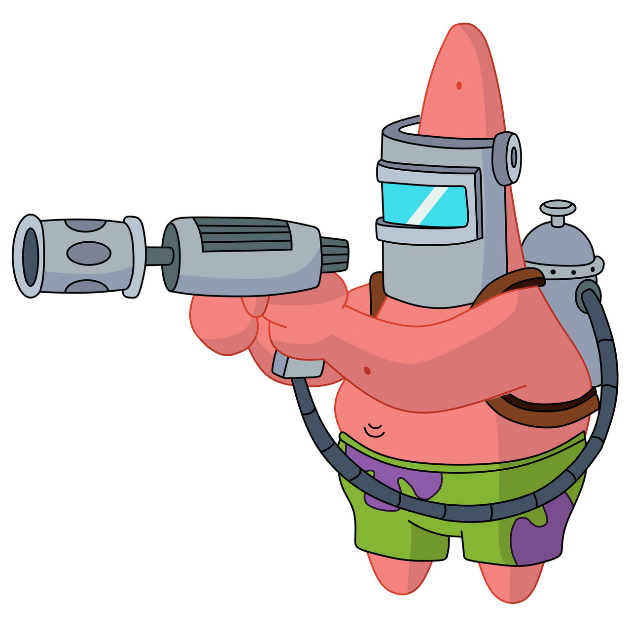 Patrick Exploding Stuff Flamethrower Patrick by GeneralN0m on DeviantArt