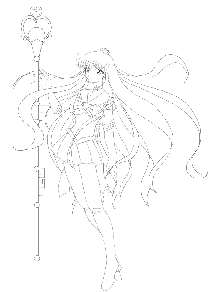 Sailor Pluto giftart, lineart