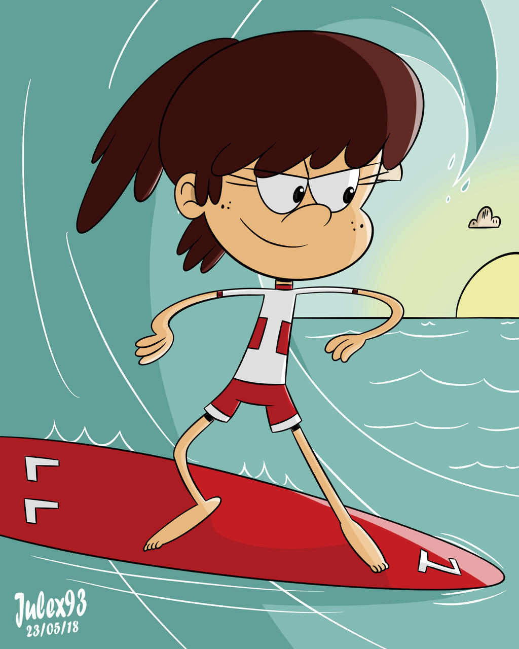 Lynn Loud Surfing by Julex93 on DeviantArt
