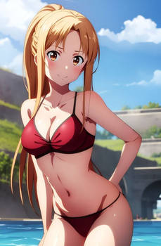 Asuna red bikini
