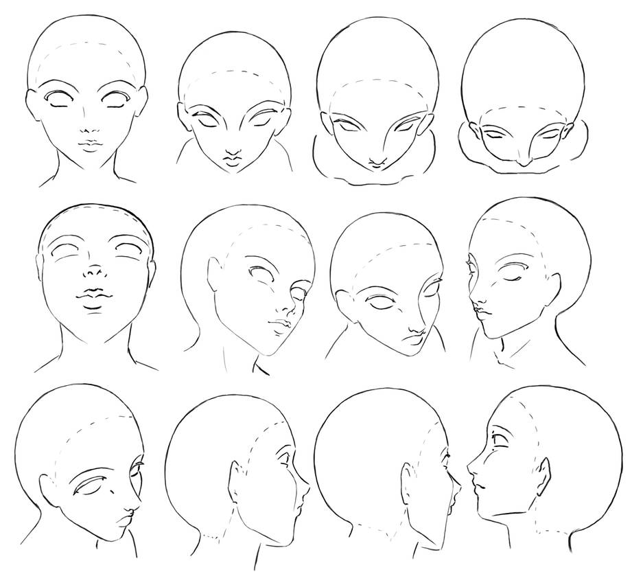 Позы головы человека. Позы для рисования голова. Рисование лица в разных ракурсах. Лицо с разных ракурсов. Форма головы для рисования.
