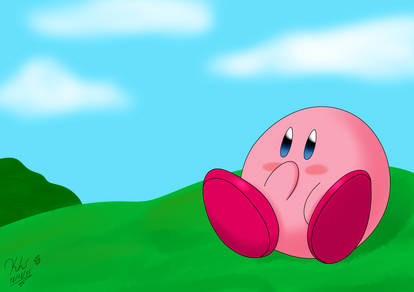 Kirby in a field