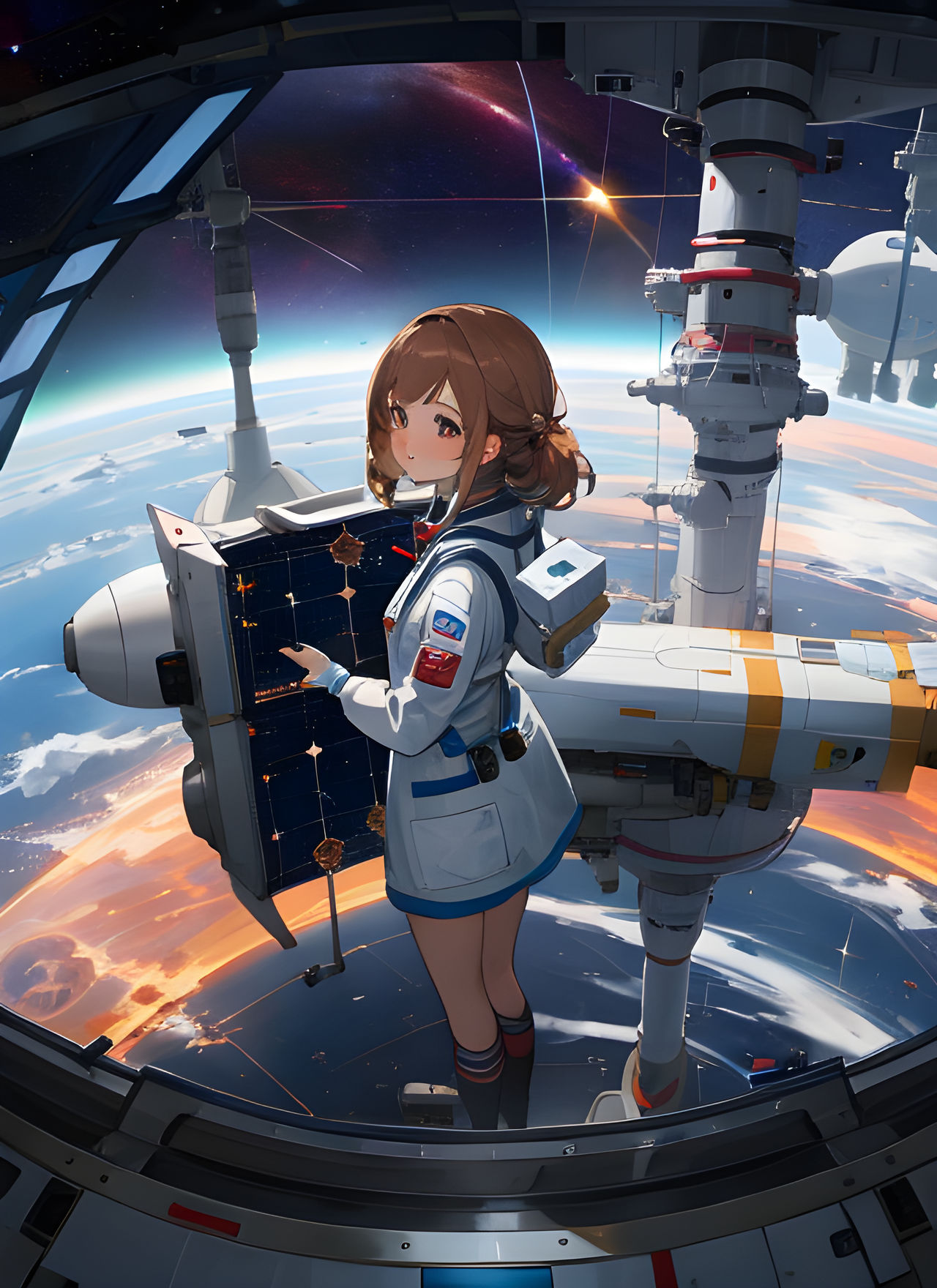 Girl in Space-Station V3 by Eviwizard on DeviantArt