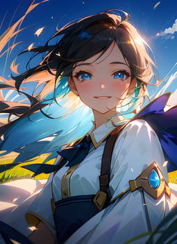 Girl In Grassland