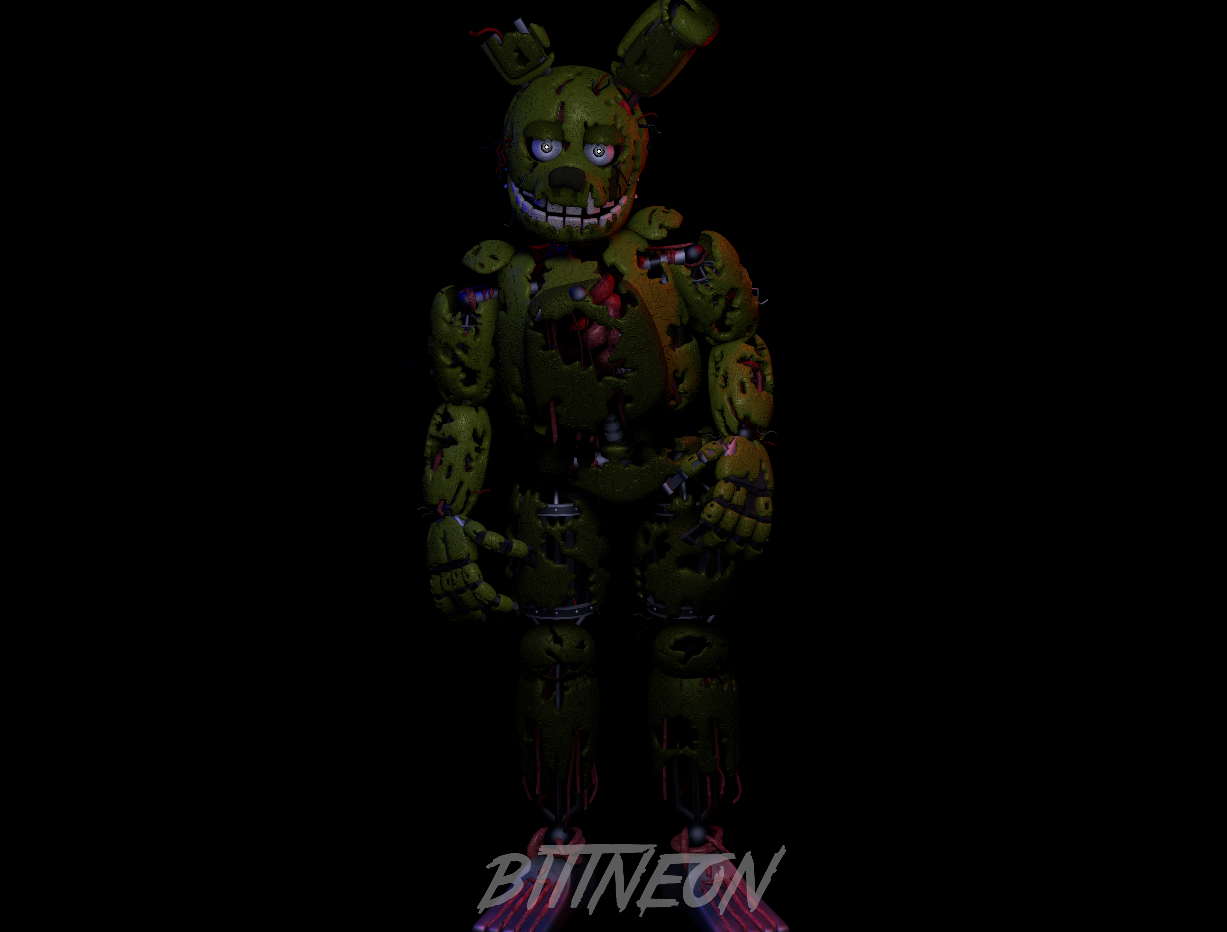 Springtrap Bone SpringTrap Pose 4K by BittNeon on DeviantArt