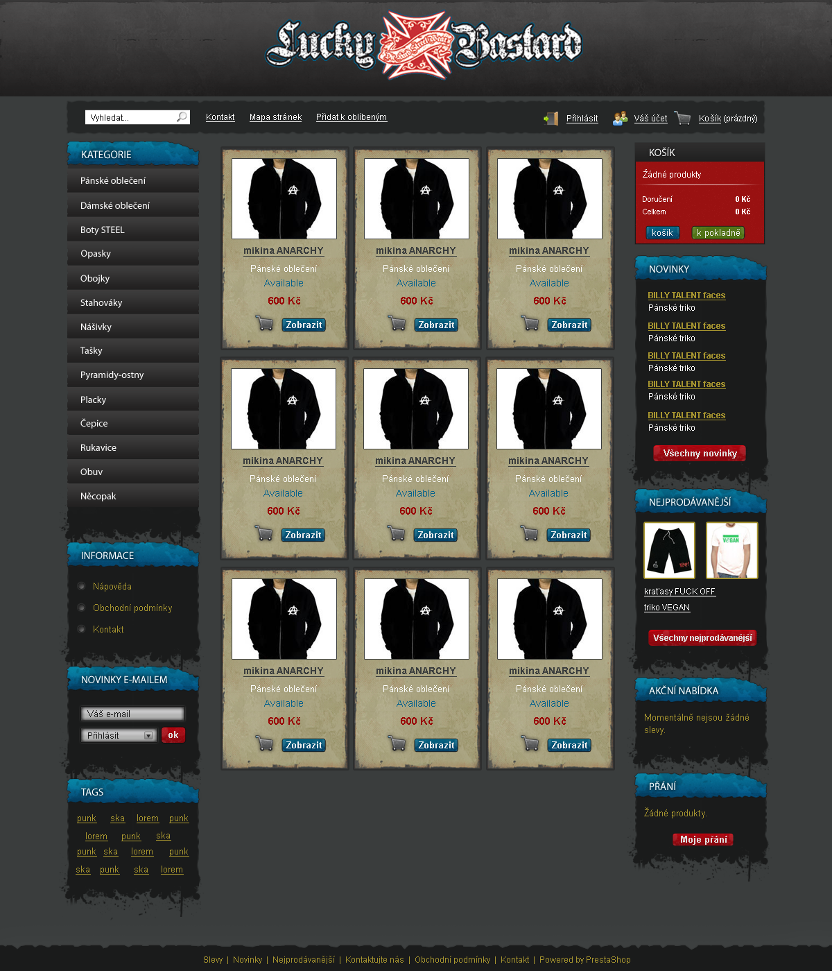 LuckyBastard e-shop design