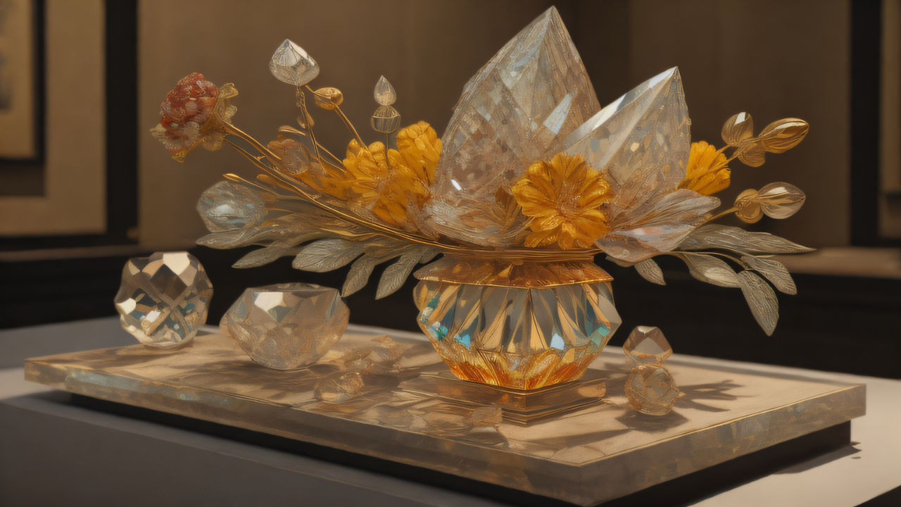 Colorful crystal flowers in glass nature 3D by xRebelYellx on DeviantArt