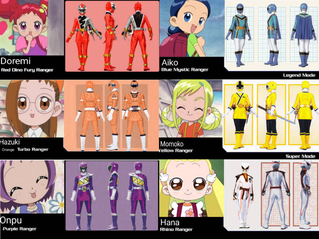 Ojamajo Doremi as Power Rangers by Justletmein223 on DeviantArt