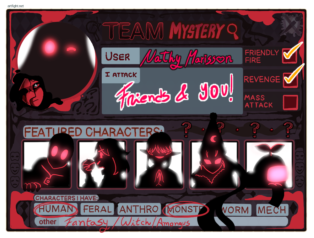 Art fight 2026 - Team Mystery by Nathy-Marisson on DeviantArt
