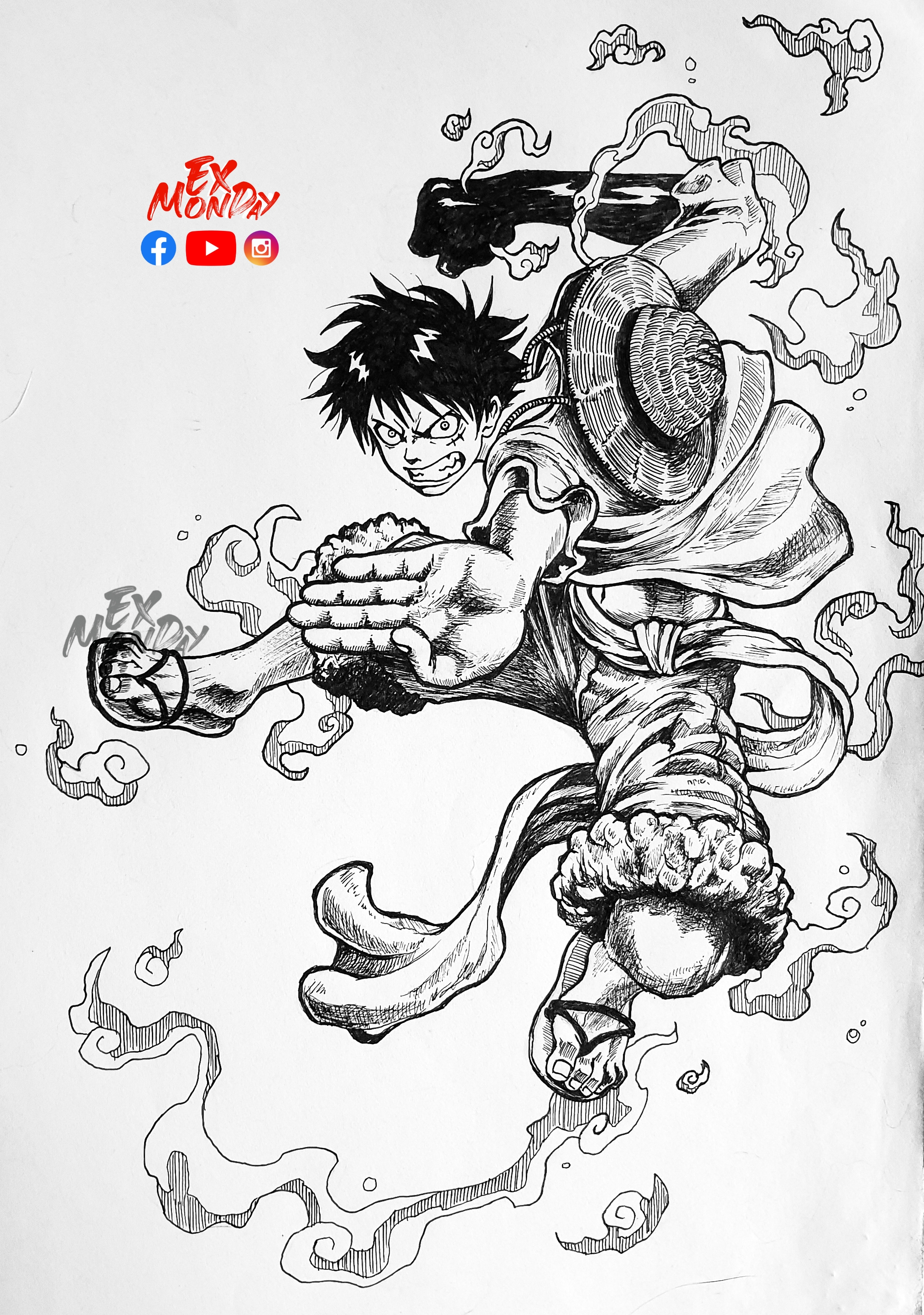 Luffy Using Ryou Drawing LUFFY Drawing2018 by exmonday on DeviantArt