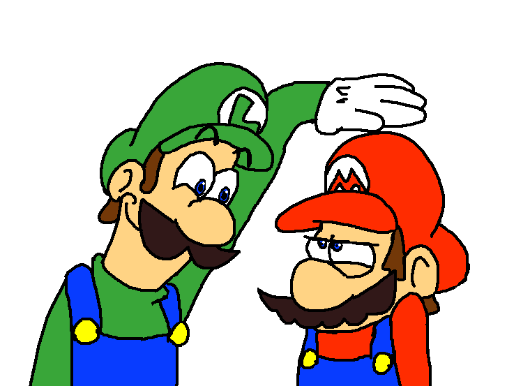 Luigi taunts Mario