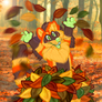 Leaf Pile Raccoon