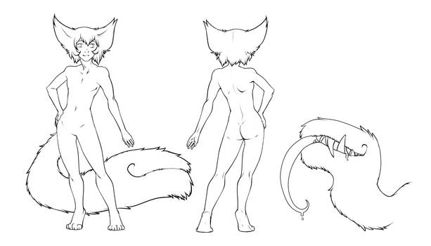 free use lineart - male tailmouth reference