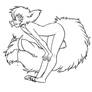 Free use lineart - happy body, drooly tail