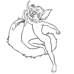 Free use lineart - long-tongue tailmouth