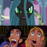 Tulio and Miguel Are Scared Of Queen Chrysalis