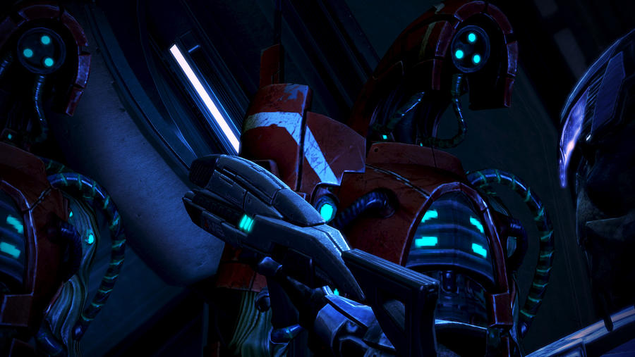 Geth Deviantart Garrus Vakarian and Geth Prime by Hallucinogenmushroom on DeviantArt